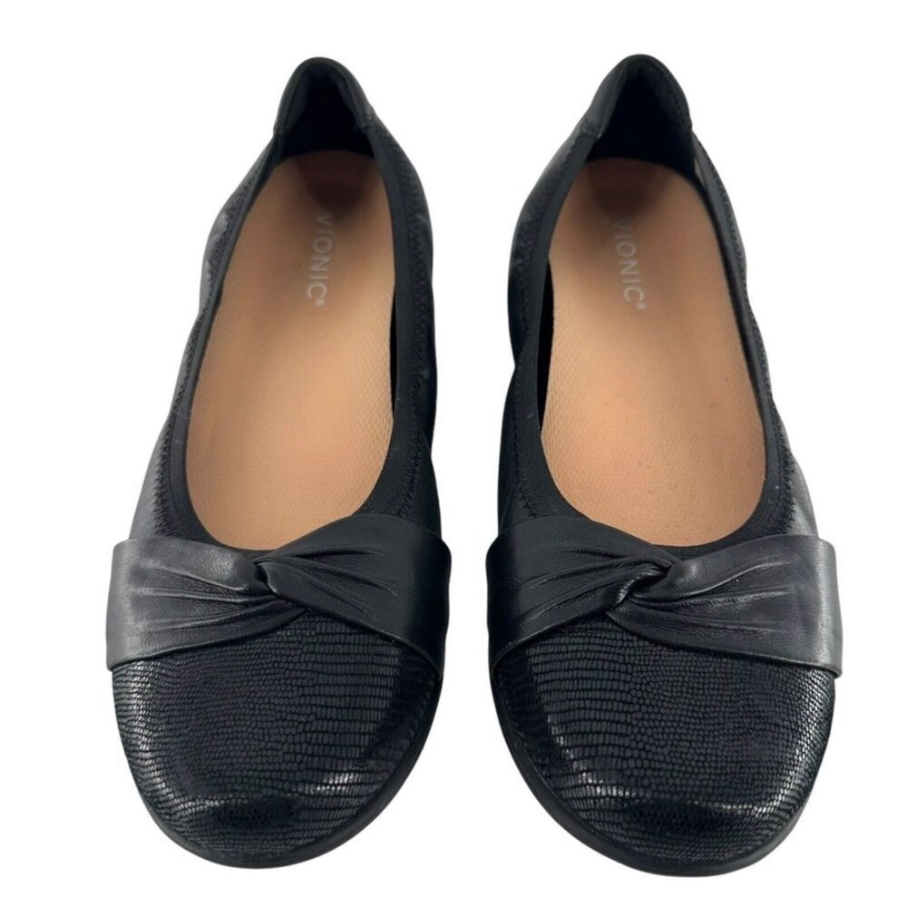 Aravon Andrea Ballet Flat, black leather, 11D wide, style and comfort